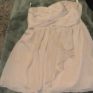 David's Bridal Cream Strapless Dress